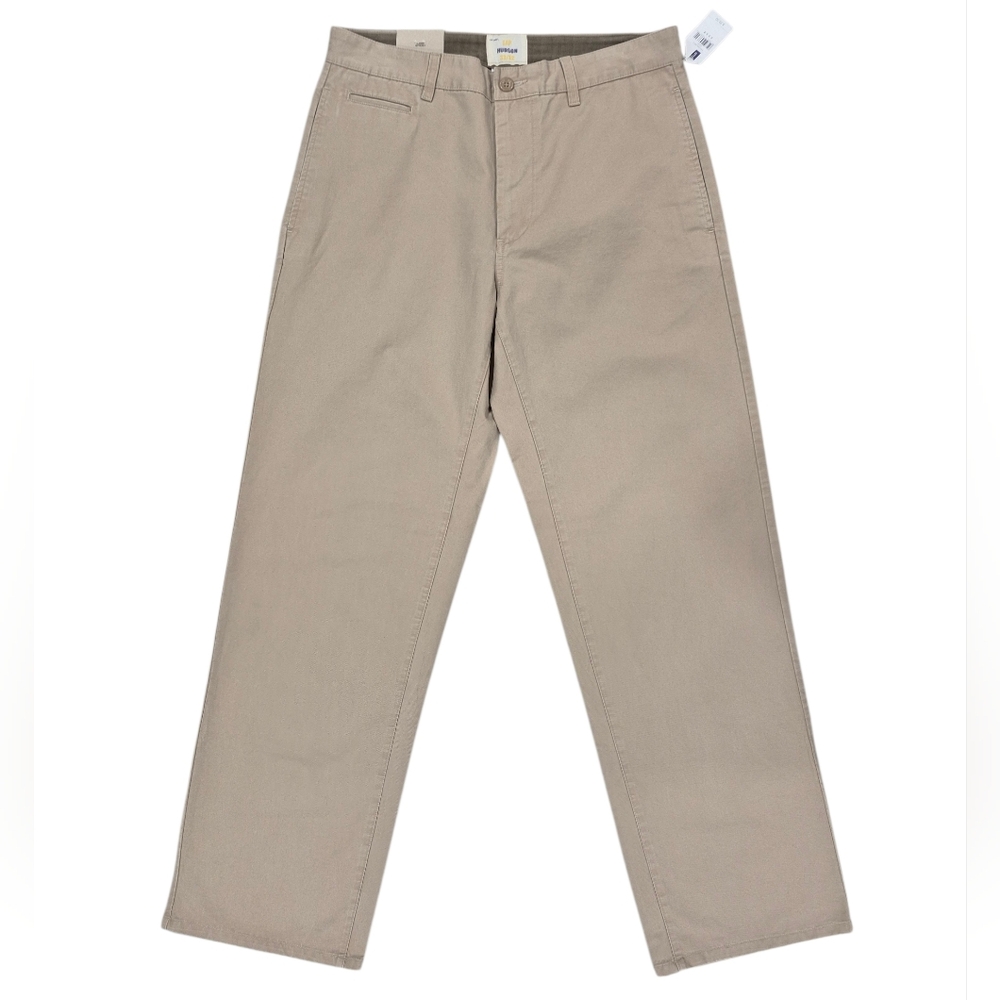 Y2K Gap Hudson pants men's 33x32 tan loose straight leg 100% cotton dead stock